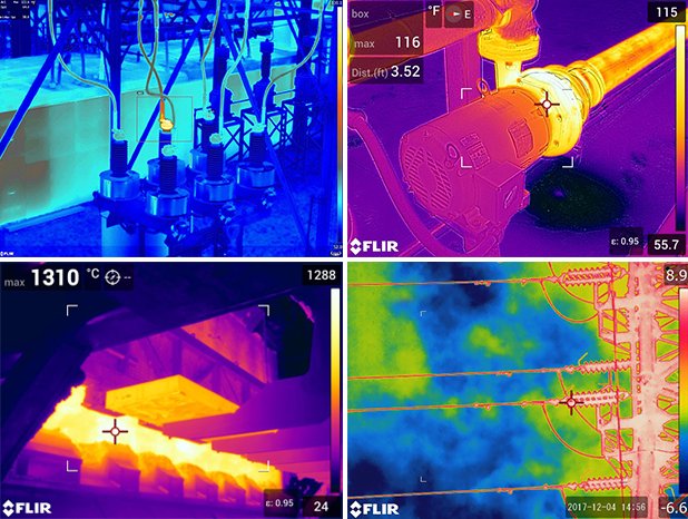 Imagens térmicas para aplicações elétricas e mecânicas